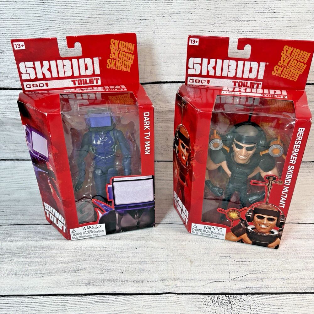 Lot of 2 SKIBIDI Toilet Deluxe Figure Series 2 Dark Tv Man & Skibidi Mutant NEW!